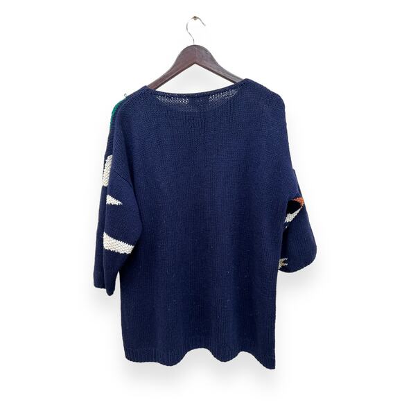 VTG Jennifer Reed Abstract Geo Hand Knitted Sweater Womens Medium - Picture 2 of 5